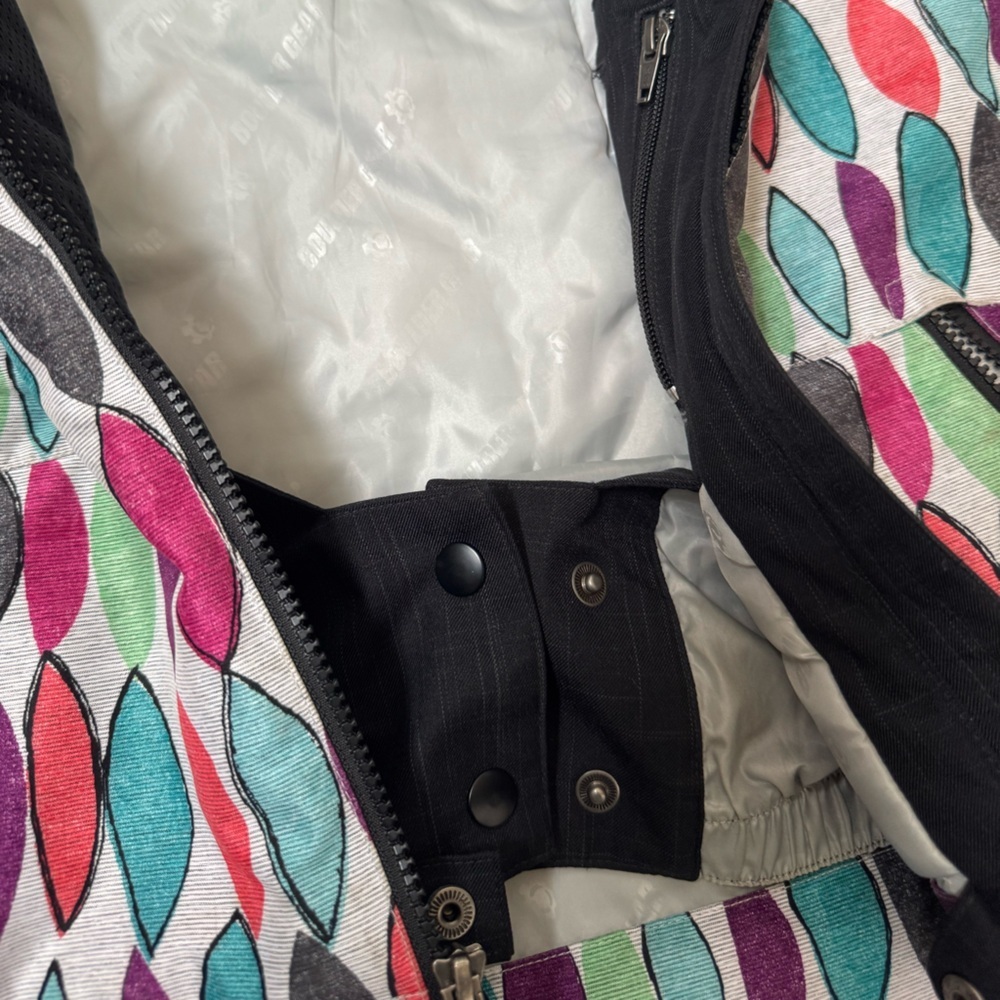 BG Girls' Multicolor Patterned Hooded ski / snowboard Jacket - Picture 4 of 5